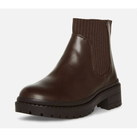 Steve Madden Other - NWB Steve Madden Kids Hazzel Leather Ankle Boot Chocolate Brown Size 8 Kids [jb]